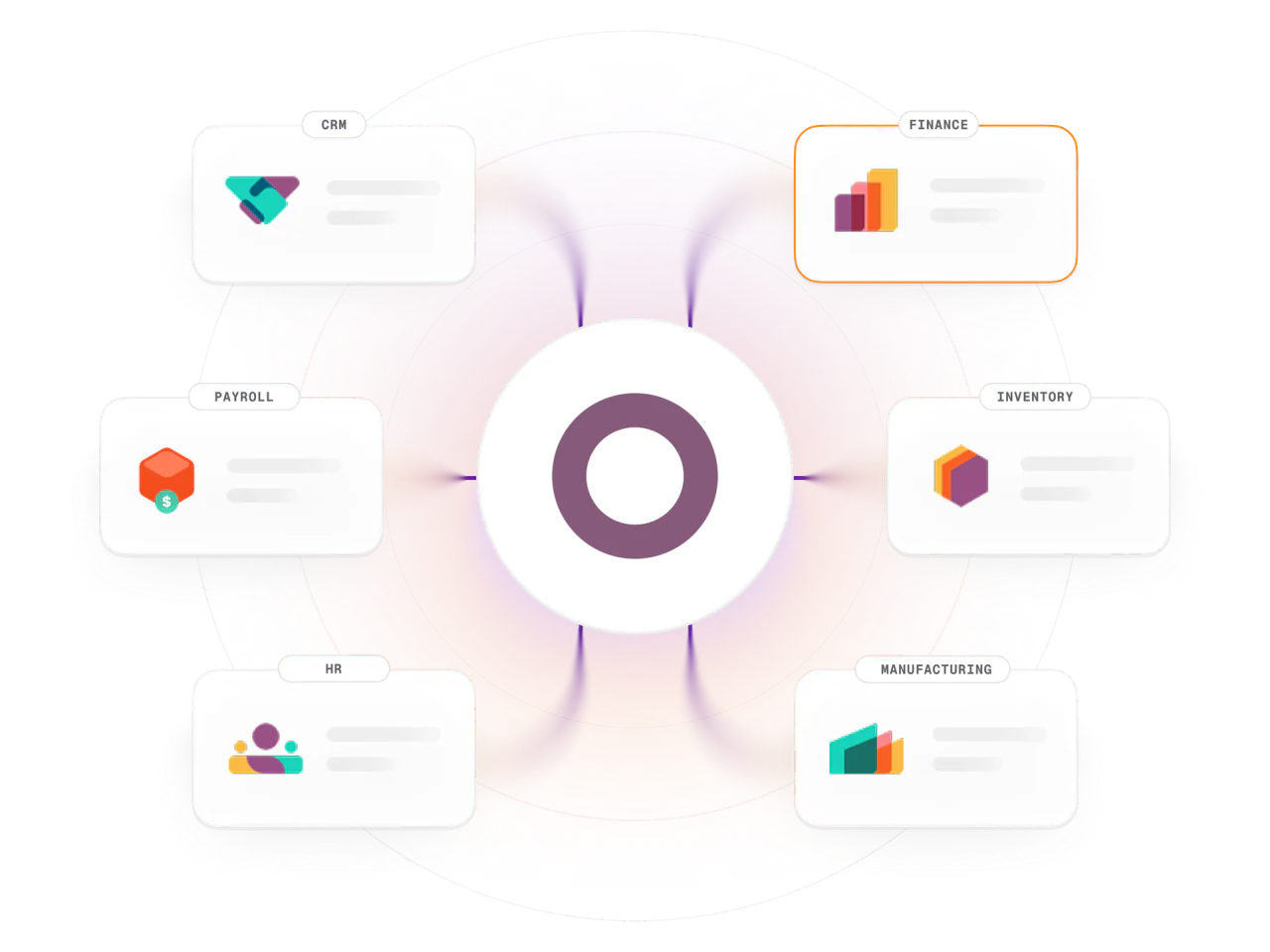 Hero composition — unified enterprise systems on Odoo
