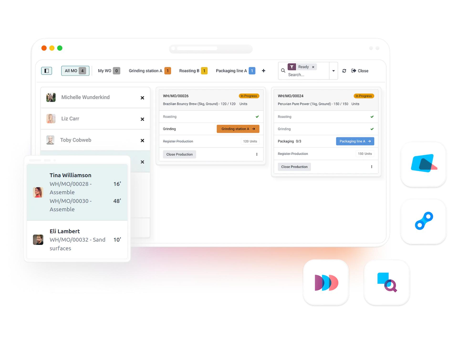 Manufacturing ERP — production scheduling, work orders, and shop-floor visibility on Odoo