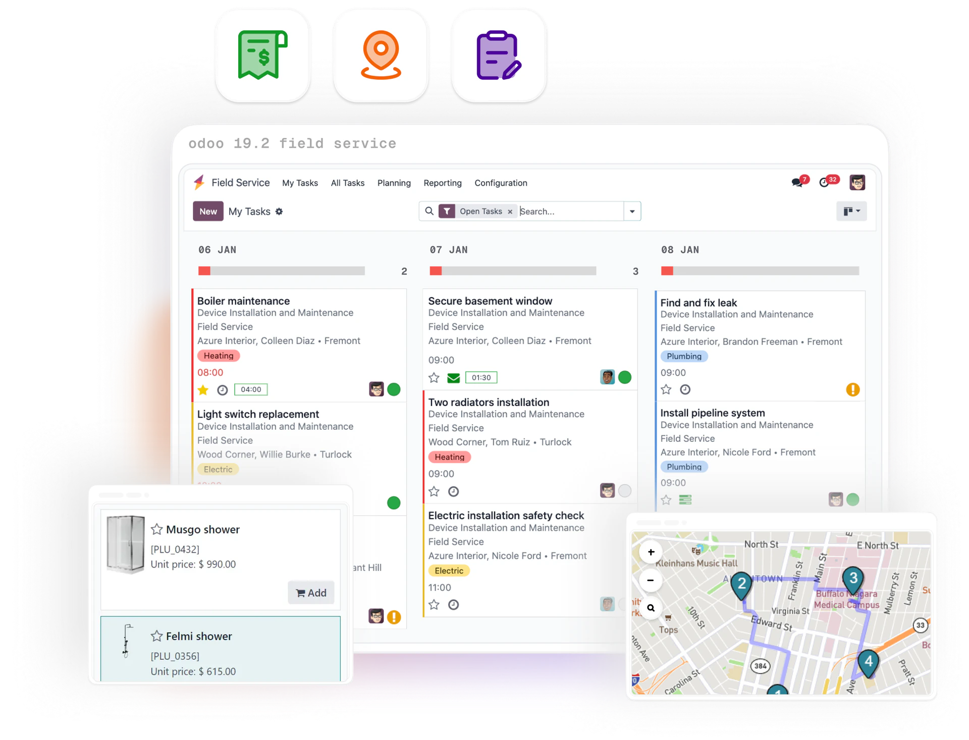 Trades and field services — dispatch, mobile work orders, service contracts, and invoicing on Odoo